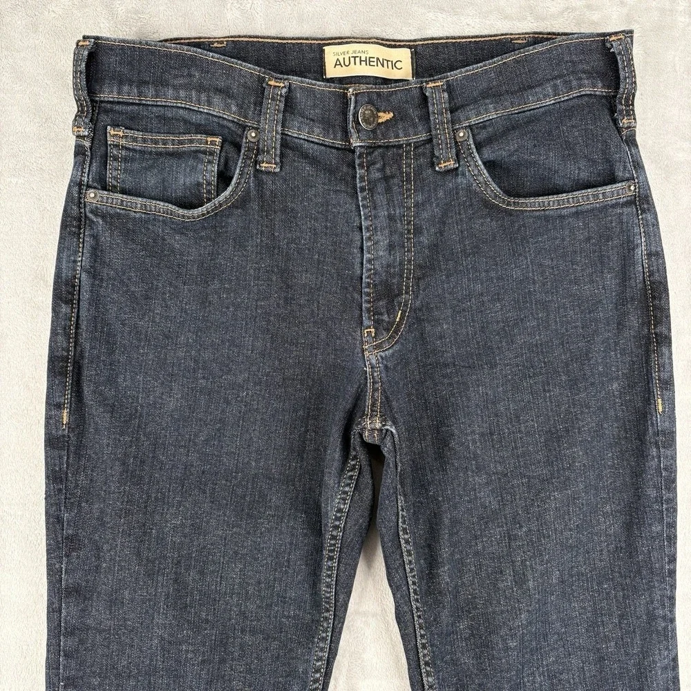 Silver Jeans Men's Sz 32x34 (Fits 33x33.5) Slim Authentic Straight‎ Leg Blue